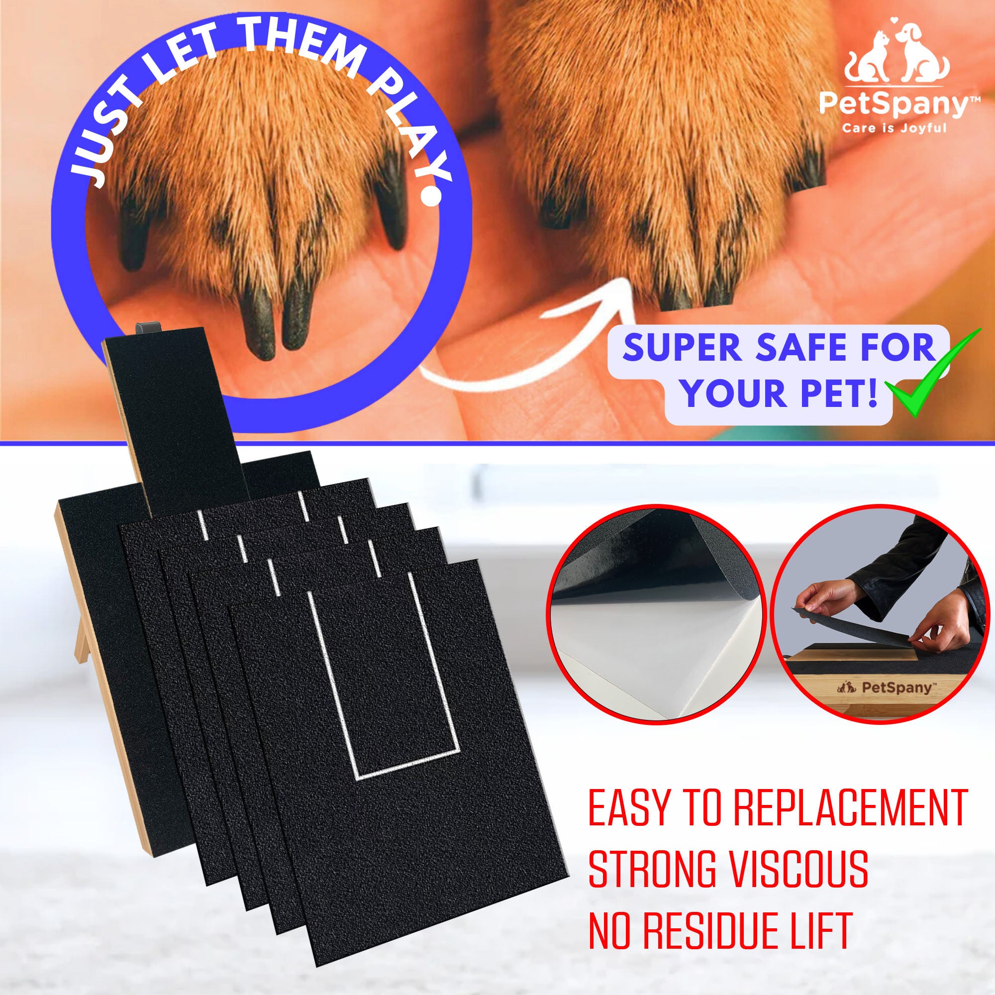 PetSpany™  4 PCS Premier Self-Adhesive Replacement Sandpaper - 80 Grit